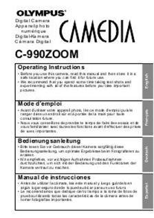 Olympus C 990 Zoom manual. Camera Instructions.